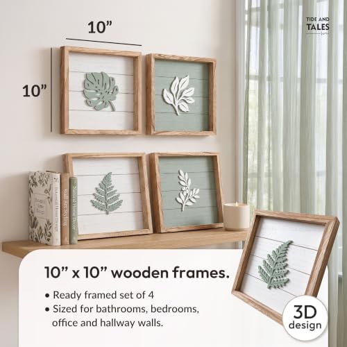 Tide and Tales 3D Sage Green Wall Art, Set of 4, Housewarming Gifts - Image 5
