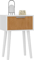YMYNY Narrow Fluted Nightstand, Small End Table, Modern Coffee Table by High-qualityhomefurnishing