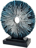 Round Statue for Home Decor, Abstract Office Desk Sculpture for Men, Blue by Paytonture