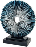Round Statue for Home Decor, Abstract Office Desk Sculpture for Men, Blue by Paytonture
