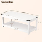 Homieasy 43.3” Rectangular Coffee Table - Image 2
