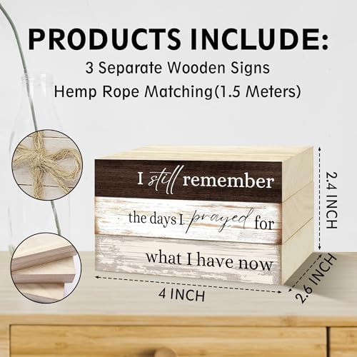 Decorative Books For Home Decor, Coffee Table Faux Wood Book Stack Decor, I Still Remember Modern Stacked Book Decor, Stacked Display Books For Shelf Mantel Nightstand Display, Three Pieces -C(10) - Image 2