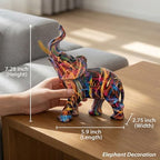 Colorful Art Elephant Figurines, Resin Elephant Statue for Home Decor - Image 2