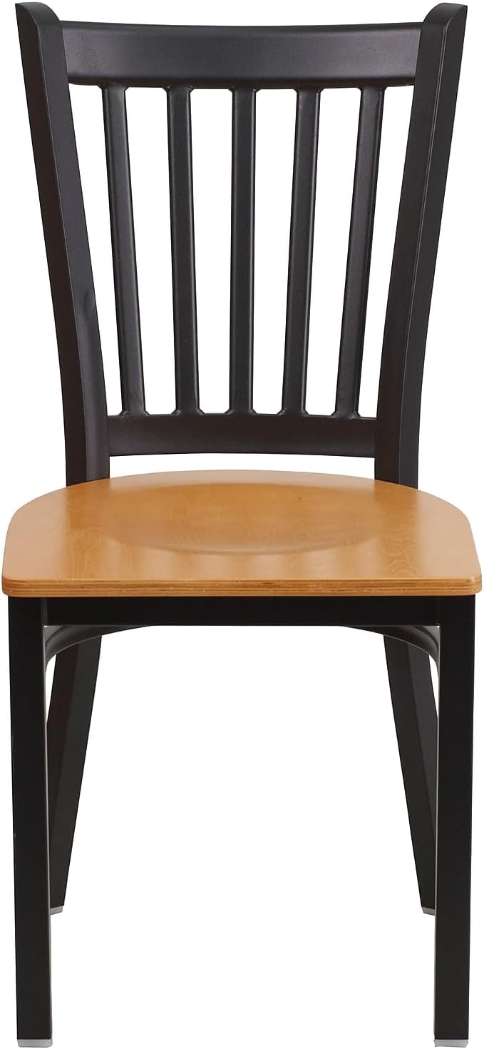 Flash Furniture 2 Pack HERCULES Series Black Vertical Back Metal Restaurant - Image 7