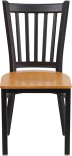 Flash Furniture 2 Pack HERCULES Series Black Vertical Back Metal Restaurant - Image 7
