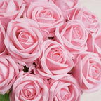 200Pcs Pink Roses Artificial Flowers Real Touch Velvet Fake Roses Bouquet - Image 4