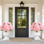 8 Pcs Real Touch Hydrangea Artificial Flowers, 21" Fake Flowers, Light Pink - Image 5