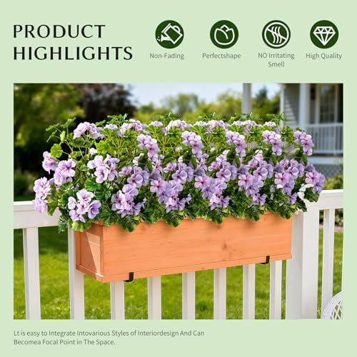 Artificial Geraniums for Outdoors, 4 Stems 17.7 Inch Purple Faux Geranium Bush Fake Flowers UV Resistant Fall Porch Patio Garden Planter Window Box Indoor Decor, Pot Not Included - Image 6