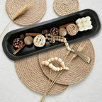 Wooden Dough Bowls Decorative，Rustic Bread Long Bowls Decor Wood Tray, Hand Carved For Table Centerpiece Decor, Home Decor (20 * 6 * 2 inch Black) - Image 7