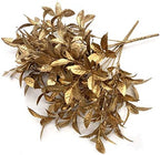 CATTREE Artificial Plants for Christmas, Plastic Grass Faux Shrubs Fake Leaves Simulation Bushes Home Indoor Outdoor Garden Wedding Festival Decoration Hall Office Table Planter Filler – Gold 2 Pack - Image 4