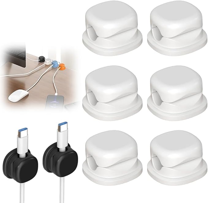 6 Pack Cord Organizer Holder, 2026 New Adjustable Cable Organizer Clips by BYXIWA