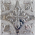 Peel and Stick Metal Backsplash Tiles, Silver Fleur, 10-Pack by WallWear