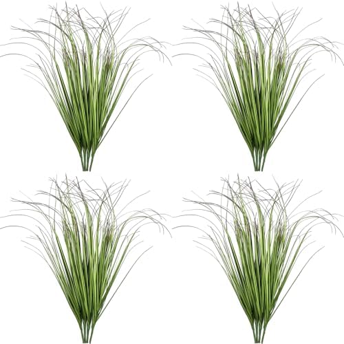 Artificial Plants Fake Wheat Grass Tall Shrubs, Faux Greenery Plastic Leaves Plant Indoor Green Decoration Home Garden Christmas Party Table Centerpieces Hotel Hall DIY Decor - Tail End Red 16 Bundles by CATTREE