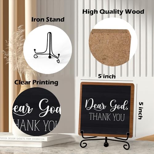 Modern Farmhouse Decor, Home Decor For Living Room, Boho Chic Aesthetic Shelf Decorations, Christian Dear God Sign, Farm House Entryway Tv Stand Fireplace Coffee Table Decoration (02) - Image 2