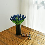 ONLY ART Artificial Navy Blue Tulips 20 Pcs – 13.5 Inch PU Faux Flowers with Bendable Stems for Home Décor, Wedding Centerpieces, DIY Floral Arrangements, New Year and Valentine's Day - Image 5