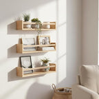 AZSKY 24 Inch Natural Pine Wood Floating Shelves, Nursery Book Shelves - Image 4