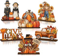 Wenqik 6 Pcs Fall Wooden Table Decorations for Home, Thanksgiving Harvest by Wenqik