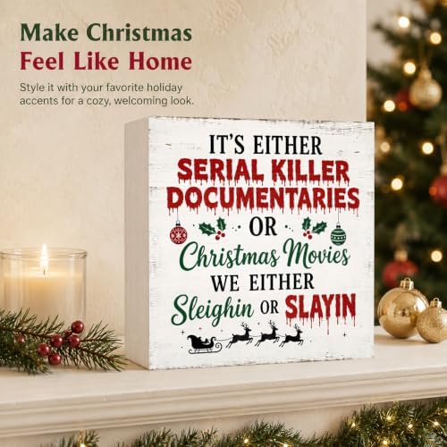 Christmas Decorations Funny Humor Quote Wood Box Sign - Image 5