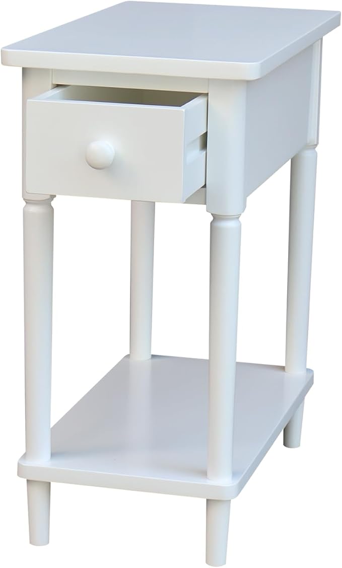 IC INTERNATIONAL CONCEPTS Solid Wood Narrow Side Table in White - Image 6