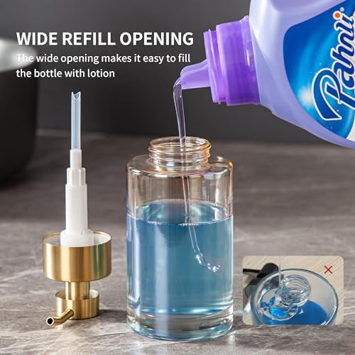 Enra Gold Foaming Soap Dispenser, Thick Glass Bathroom Hand Soap Dispenser - Image 6