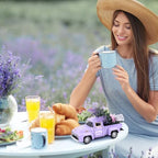 Lavender Metal Truck with Lavender Bouquet Farmhouse Vintage Mini Metal Truck Pickup Farm Tiered Tray Decor for Farmhouse Country Home Elegant Purple Pickup Table Decorations - Image 7