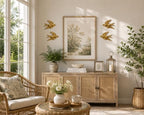 AMOIENSIS 4.75 Inch Gold Swallow Bird Wall Sculpture Set of 4 - Image 3