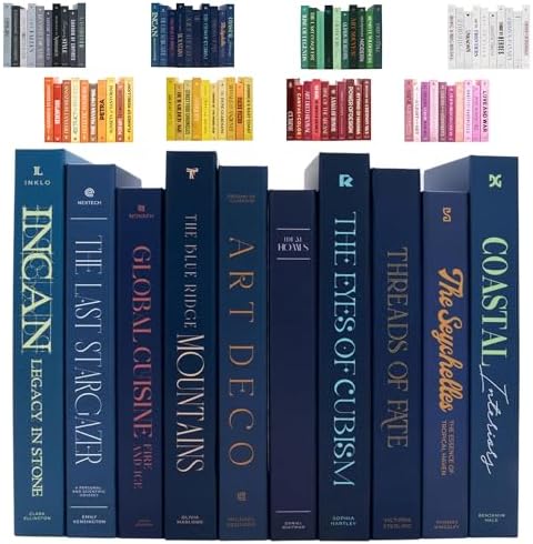 Decorative Books | Blue 10 Book Set with 3 Sizes | Preassembled with Hidden Storage | Perfectly Stackable for Easy Home Staging | Book Decor to Elevate Your Space | Home Decor Made Simple! by RedesignedBasics