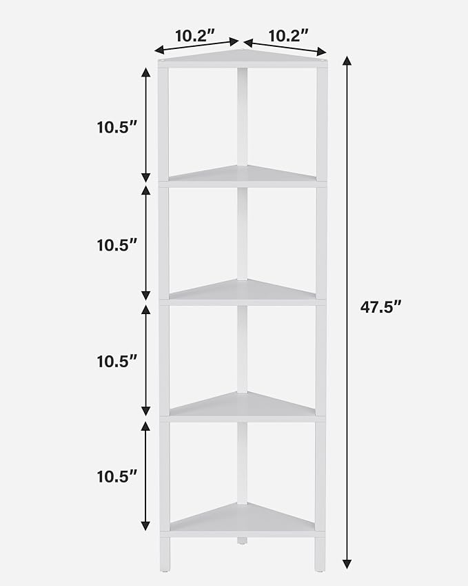 TUTOTAK Corner Shelf, 5-Tier Corner Bookshelf - Image 2