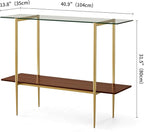 LumFurn Glass Console Table for Living Room, Foyer & Entrance, 2-Tiers - Image 2