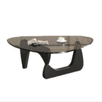 EASYSOUL Modern Glass Coffee Table, 32.68" D x 22.44" W x 15.75" H, Abstract - Image 6
