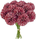Mandy's 12pcs Artificial Mauve Ball Chrysanthemum Flowers by Mandys