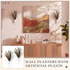 Jexine 2 Pcs Hanging Artificial Planters Wall Decor, White, Mixed Plants - Image 6