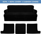 CUCRAF Cushion Sofa Cover 4 Piece Slipcovers, Soft Thick Velvet Couch Cover - Image 5