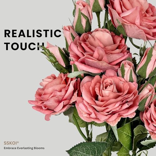 Real Touch Artificial Roses, 8PCS Long Stem Faux Flowers with Gift Box Packaging, Allergy-Free Floral Gift Set, Realistic Fake Roses for Home, Kitchen, Office, Wedding Décor, Gift Arrangement - Image 2