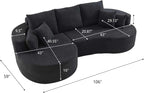 106'' Sectional Curved Sofa Sponge Couch - Image 2