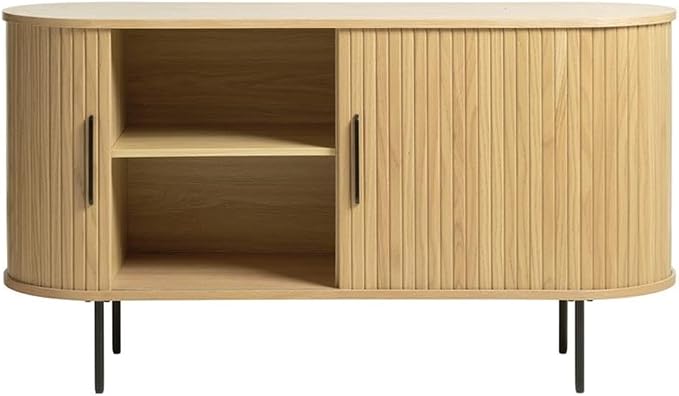 Unique Furniture Modern 2-Door Slideboad in Natural Oak - Image 5