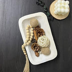 Wooden Dough Bowl Decor, Vintage Wooden Bowl Hand Carved Home Decor for Dining Table Center, Living Room, Kitchen Decor. (10inch white) - Image 4