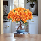 6Pcs 18" Orange Silk Hydrangea Artificial Flowers - Image 3