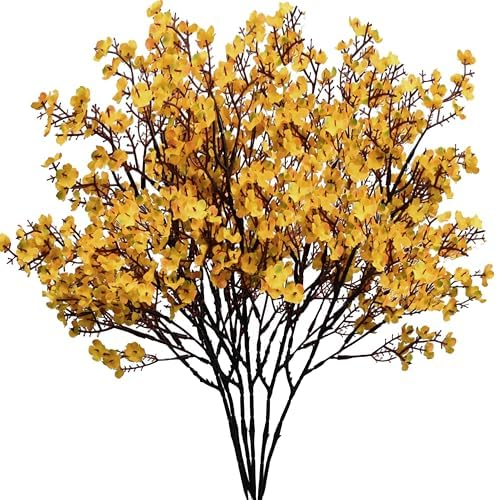 Mandy's 6 Bundles Artificial Dark Yellow Baby’s Breath Flowers by Mandys
