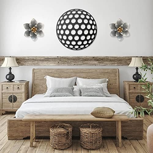 Metal Flower Wall Art Decor, 10“ Rustic Modern Floral Sculpture, Distressed Iron Wall Hanging Home Decoration Accent Artworks for Indoor Kitchen Bedroom Living Room Office Outdoor Garden Patio - Image 6