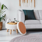 Wimarsbon Storage Ottoman, Modern Round Footrest - Image 5
