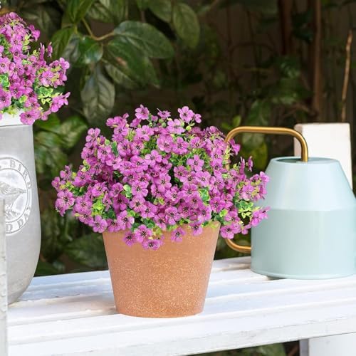 ATTGREAT Artificial Flowers for Outdoors UV Resistant, 24 Bundles(Purple) - Image 7