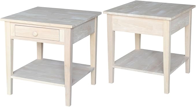 Solid Wood Spencer End Table, Unfinished - Image 12