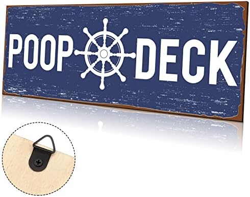 Jetec POOP DECK Sign Nautical Bathroom Wall Decor,Blue by Jetec