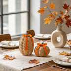 DN DECONATION Fall Pumpkin Decor, Fake Rattan Pumpkin Decorations for Home - Image 2