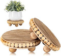 HouseJoy 2pcs Wood Risers for Display, Round Stand for Distressed Decor by HouseJoy