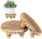 HouseJoy 2pcs Wood Risers for Display, Round Stand for Distressed Decor by HouseJoy