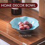 8" Fruit Bowl for Kitchen Counter Decor,Lotus Leaf Shape Ceramic Decorative Bowl,Key Bowl for Entryway Table Modern Home Decor - Image 2