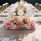 2 Pcs Silver Metal Crystal Mirror Tray - 11.2"x8.1" Table Centerpieces Tray, Multi-Functional Display for Flowers/Cupcakes/Jewelry, Vanity Organizer & Wedding Dessert Table Accent - Image 4