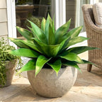 Artificial Agave Plant 25.6'' Fake Agave Plant Artificial Plants Outdoor Uv Resistant Artificial Fake Plants Suitable for Indoor Home Decor Outdoor Courtyard Balcony Terrace Decor 1Pcs (Green) by ENALGRE